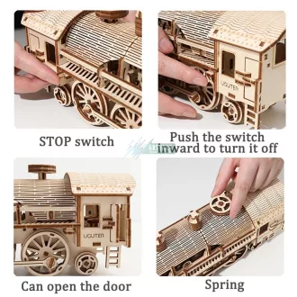 3D Modell Natúr fa mozgó gőzmozdony