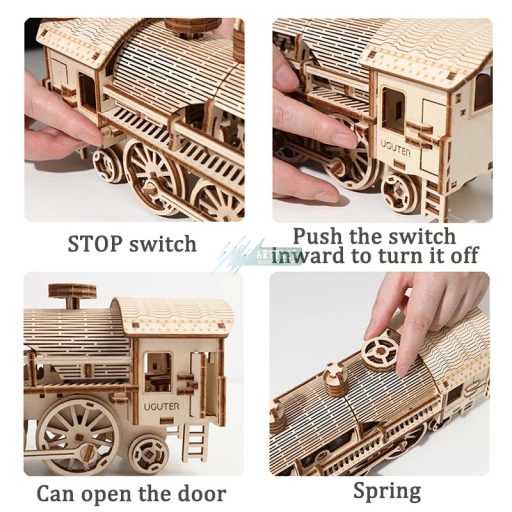 3D Modell Natúr fa mozgó gőzmozdony