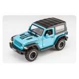 Jeep Wrangler Rubicon model autó, terepjáró kék