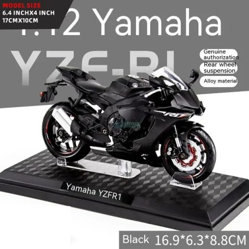 Cool Chic Auto Yamaha YZF-R1 motormodell 1:12 fekete