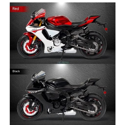 Cool Chic Auto Yamaha YZF-R1 motormodell 1:12 fekete
