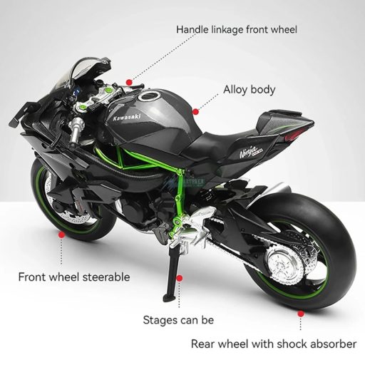 Cool Chic Auto Kawasaki Ninja  motormodell 1:12 fekete