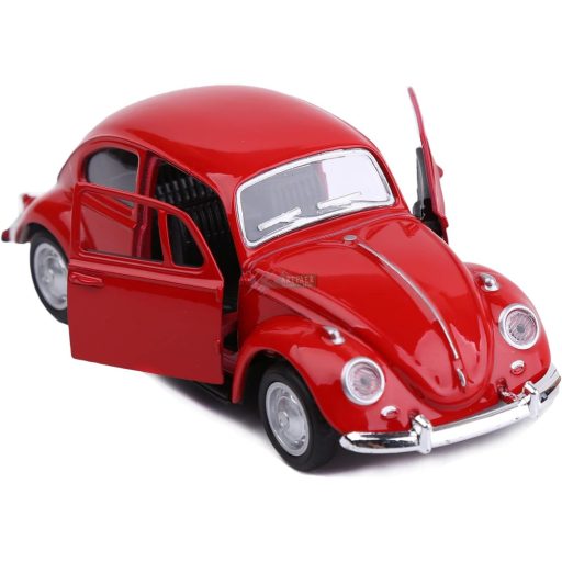 Retro autómodell 1:36 Volkswagen Beetle lendkerekes piros