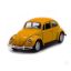 Retro autómodell 1:36 Volkswagen Beetle lendkerekes sárga