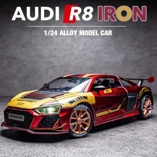 Versenyautó modell Audi R8 1:24 fényekkel és hanggal - Design - Vasember
