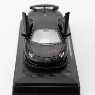   CCA autómodell 1:43 Lamborghini Aventador SVJ 63 licenszes, gyüjtőknek - vitrindobozban fekete