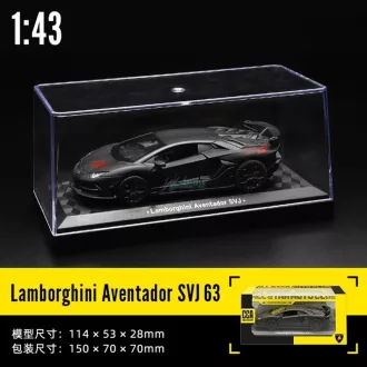   CCA autómodell 1:43 Lamborghini Aventador SVJ 63 licenszes, gyüjtőknek - vitrindobozban fekete