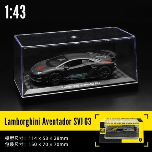 CCA autómodell 1:43 Lamborghini Aventador SVJ 63 licenszes, gyüjtőknek - vitrindobozban fekete