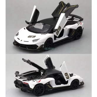   CCA autómodell 1:43 Lamborghini Aventador SVJ 63 licenszes, gyüjtőknek - vitrindobozban fehér
