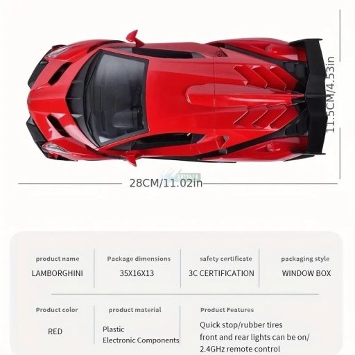 Távirányítós autó modell 1:24 Lamborghini licenszes, gyüjtőknek és gyerekeknek