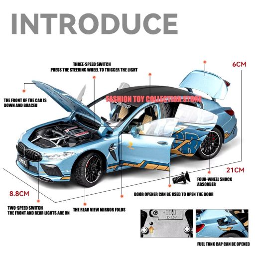 Fém autómodell 1:24 BMW M8 rajongóknak, gyüjtőknek
