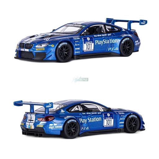 CCA autómodell 1:42 BMW M6 GT3 licenszes, gyüjtőknek - vitrindobozban kék