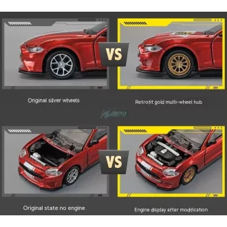   CCA autómodell 1:42 tuningolható Ford Mustang GT 2018 licenses, gyüjtőknek - kék