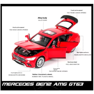   Autómdell, fém Mercedes AMG GT63 gyüjtőknek 1:32 - fekete, rajongóknak, gyüjtőknek