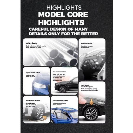 Fém autómodell BMW X3 gyüjtőknek 1:32 - OEM