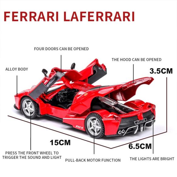 Fém autómodell 1:32 Ferrari LaFerrari gyüjtőknek - piros OEM