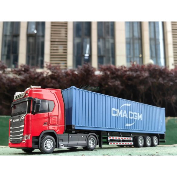 Model haszonjármű Scania konténeres nyerges vontató 1:50 kamion OEM - gyüjtőknek