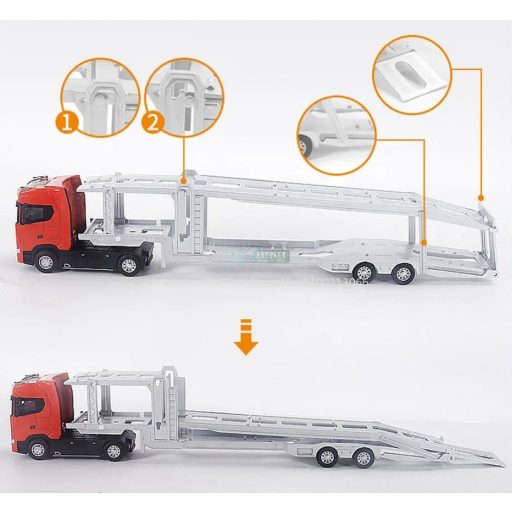 Model haszonjármű Scania autószállító nyerges vontató 1:50 kamion OEM - gyüjtőknek