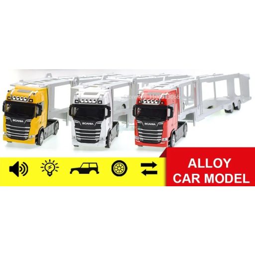 Model haszonjármű Scania autószállító nyerges vontató 1:50 kamion OEM - gyüjtőknek