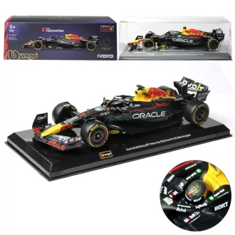   Bburago Prémium 1:24 modell 2023 F1 győztes Oracle Red Bull RB19 1 Max Verstappen - gyüjtőknek, vitrindobozban