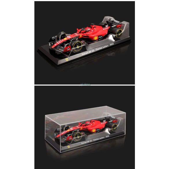 Bburago Prémium 1:24 modell 2023 F1 Ferrari SF23-16  Charles Leclerc - gyüjtőknek, vitrindobozban