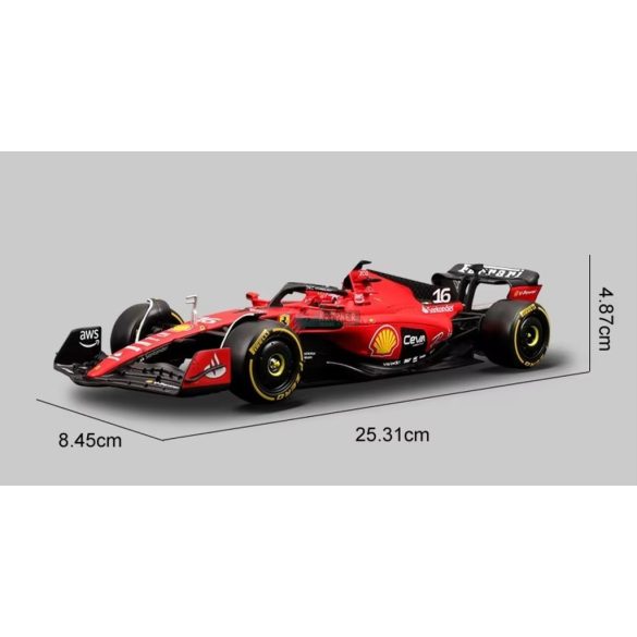Bburago Prémium 1:24 modell 2023 F1 Ferrari SF23-16  Charles Leclerc - gyüjtőknek, vitrindobozban