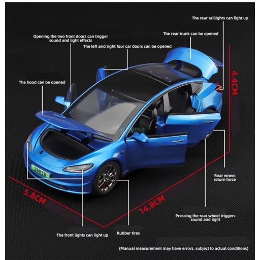 Fém autó model 1:32 Tesla 3 - gyüjtőknek OEM