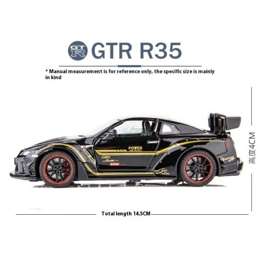 Fém autó model 1-32 Nissan GTR R35 fekete